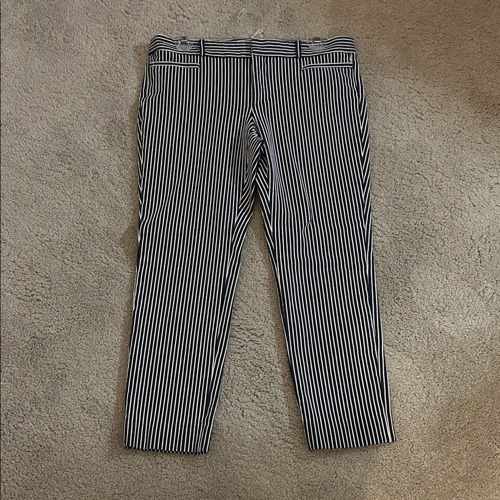 Banana Republic White Striped Jeans